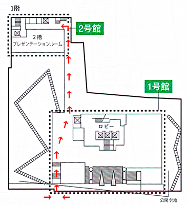 九段キャンパス 1・2号館 配置図